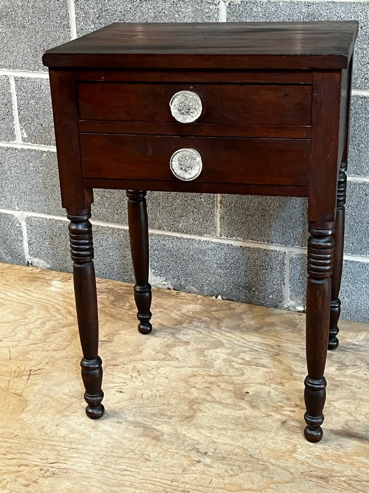 antique cherry table 2 drawer night stand end table work original