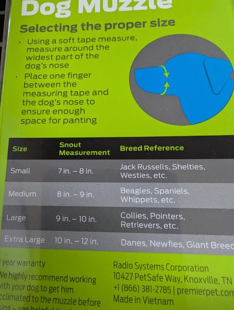 dog nylon muzzle size medium black