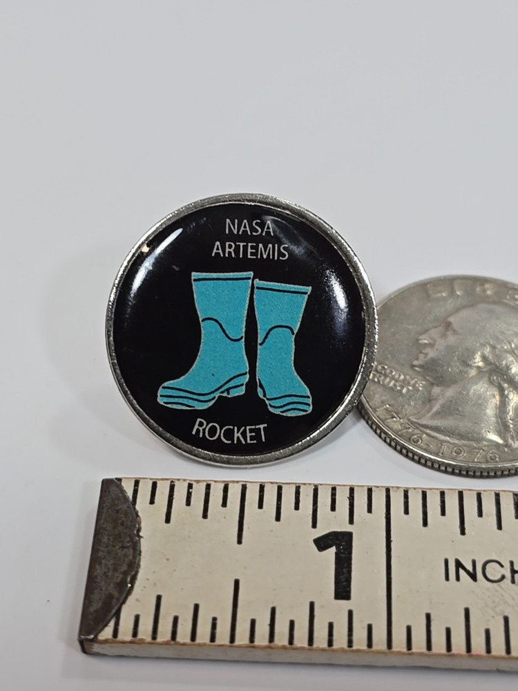 NASA Artemis Rocket Lapel Pin Blue Boots