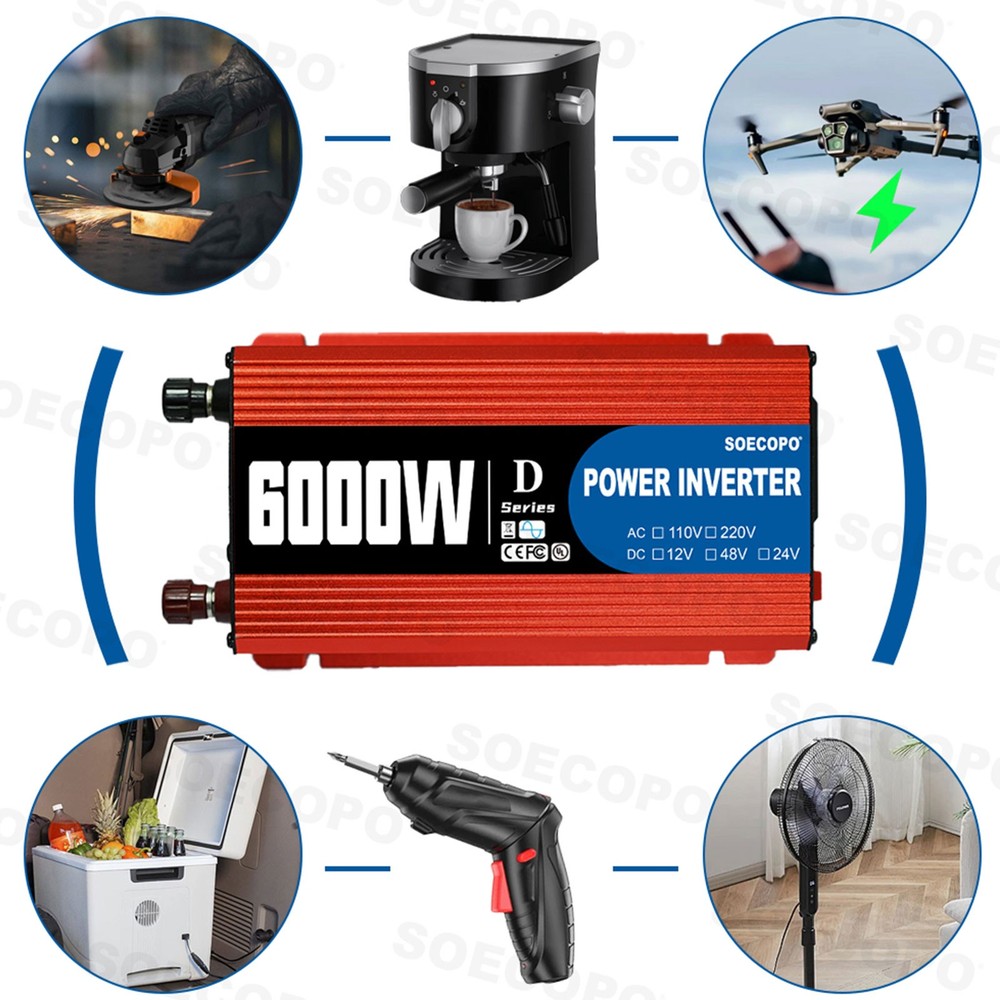 SOECOPO 6000W Solar System Kit Flexible Panel 100A Controller, 12V DC to 110V