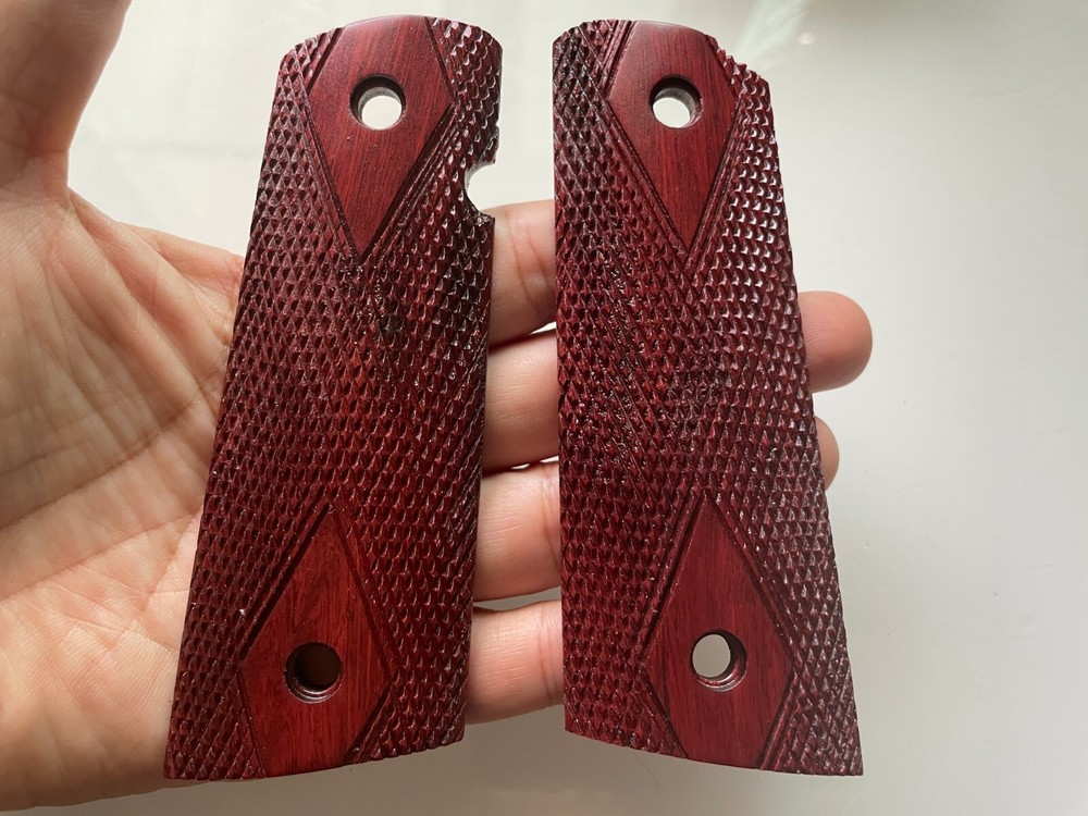 HARDWOOD GRIP FOR 1911 1991 COLT GOVERNMENT FULL SIZE KIMBER CLONES MAGWELL