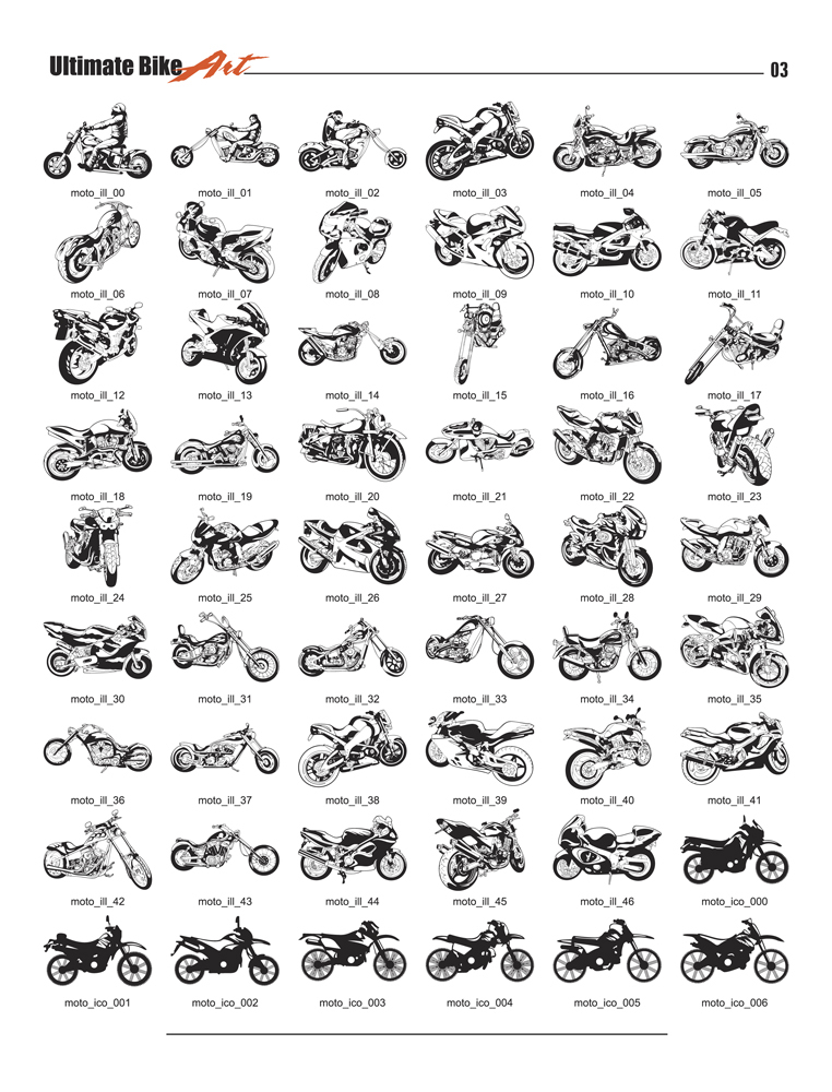 MOTORCYCLE BIKER CLIPART-VINYL CUTTER PLOTTER-VECTOR CLIP ART CD