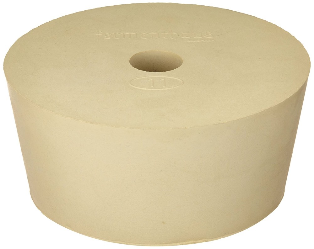 Rubber Stopper- Size 11- Drilled