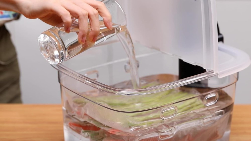 Versatile 12-Quart Sous Vide Container with Built-in Rack and Collapsible Hin...