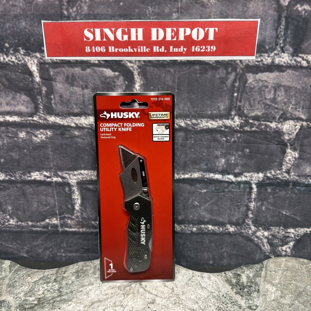 Husky 1010314968 Compact Folding Utility Knife  QUICK-CHANGE BLADE