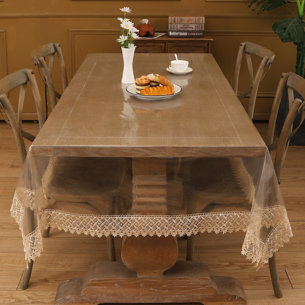 Walrus Clear Vinyl Tablecloth Protector 54" x 84" (Rectangular),