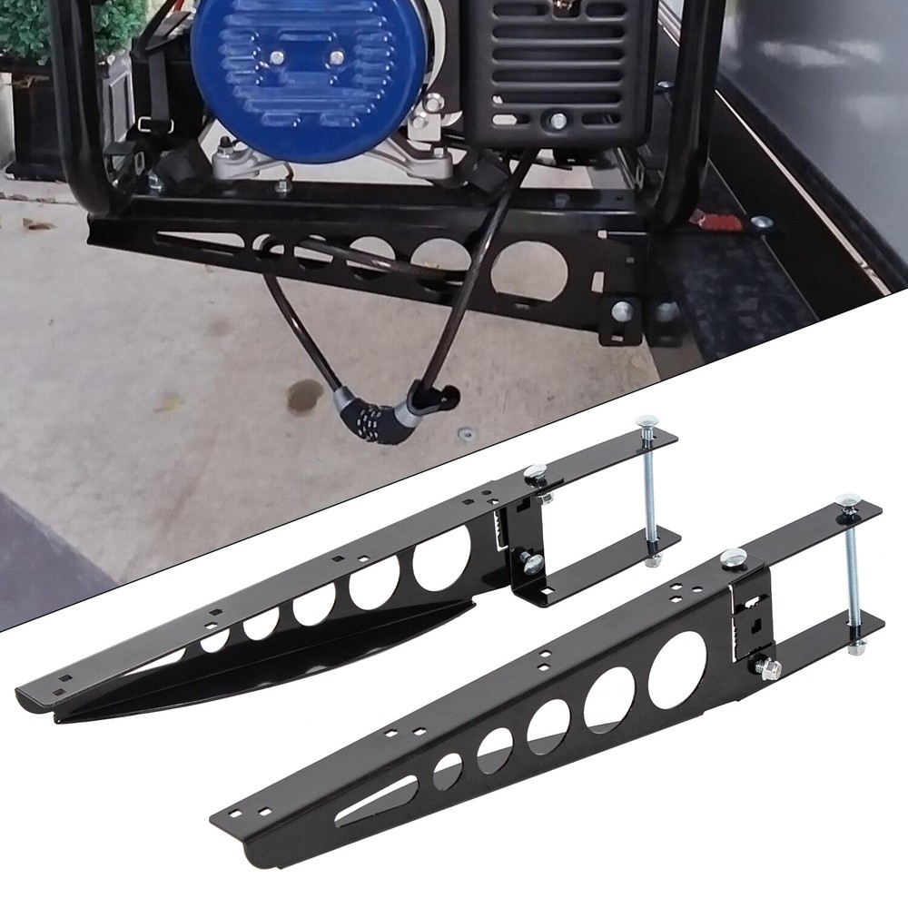 RV 4" Square Rear Bumper Mounted Cargo Box Carrier Support Arms Bracket Black