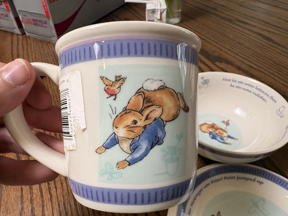 Peter Rabbit Saucer, Mug, And Bowl