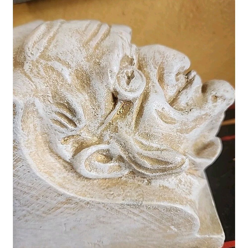 Antique Sandstone Old Monk Bracket Wall Plaque Statue