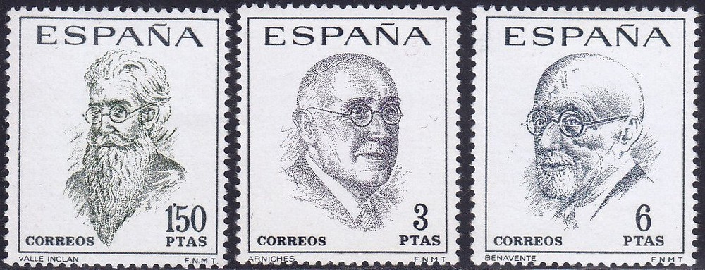 Spain - 1966 (1758-1760) Mint never Hinged - Famous Persons