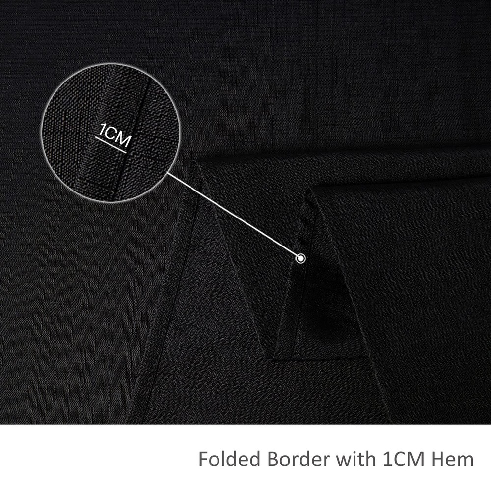 maxmill Faux Linen Textured Rectangle 84" x 60" (Rectangular), Black