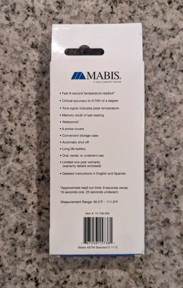 Mabis Digital Flexible Tip Thermometer, Waterproof