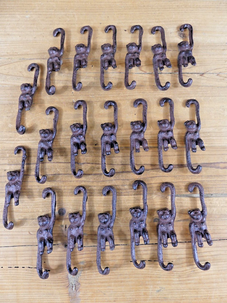 20 MONKEY HOOKS PLANT CAST IRON SMALL HOOK HANGER KETTLE HOOK ORNAMENT JAPANESE