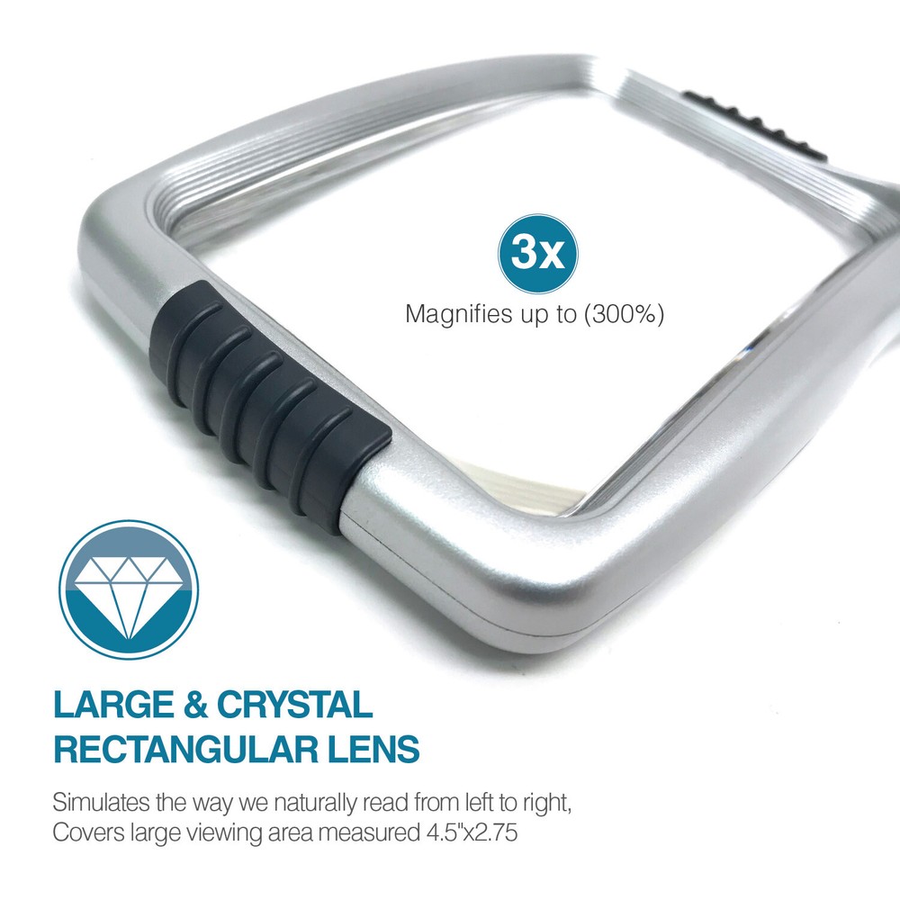 Large 3X Magnifying Glass with 10 Ultra Bright & [Dimmable] LEDs+ Magnetic Base