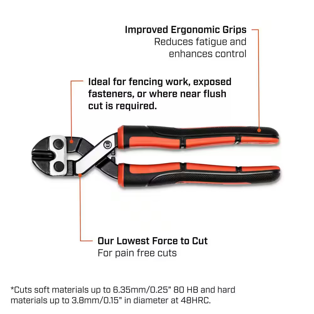 8.5 In. Angled Compact Wire and Bolt Cutter
