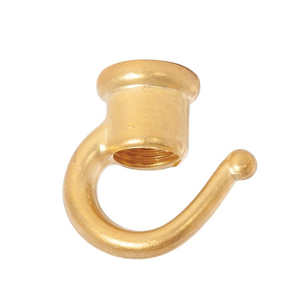 B&P Lamp Solid Cast Brass Hooks With Wire Ways, 1-3/8 Inch Height, 1/4IP