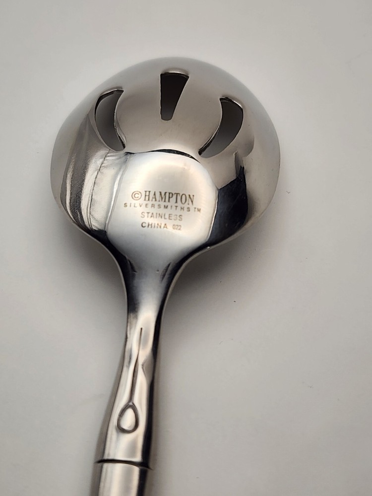 Hampton Silversmiths Bamboo Pierced Serving Spoon