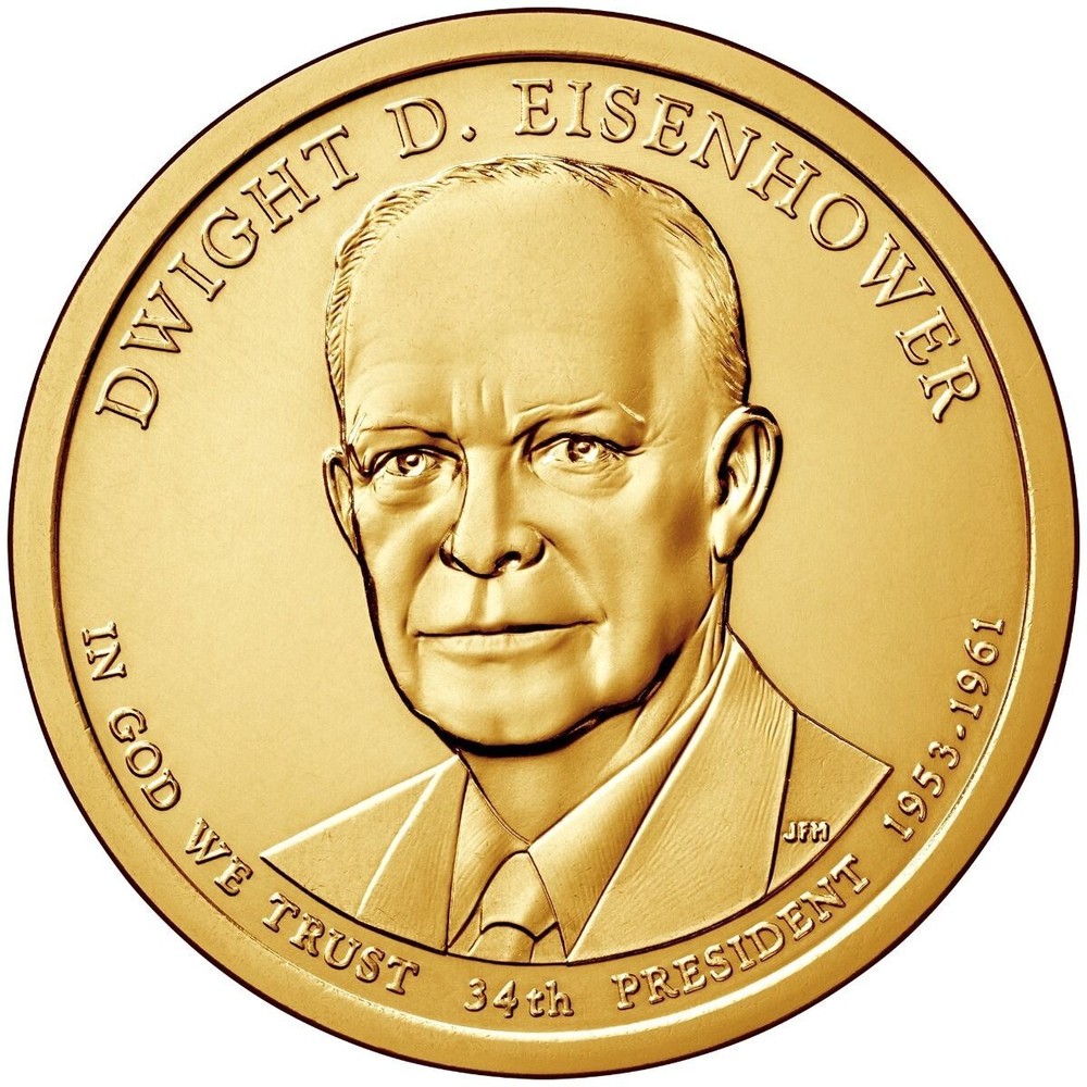 2015 D Dwight Eisenhower Presidential Dollar From Mint Roll - Position A