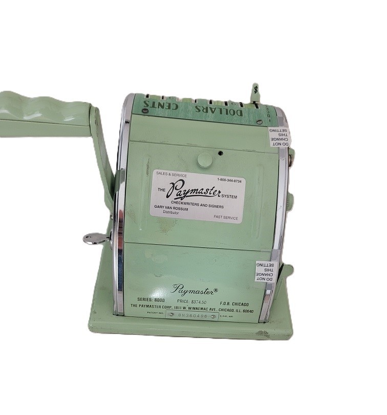 Paymaster Check Writing Machine - Series 8000 W/O KEY 23