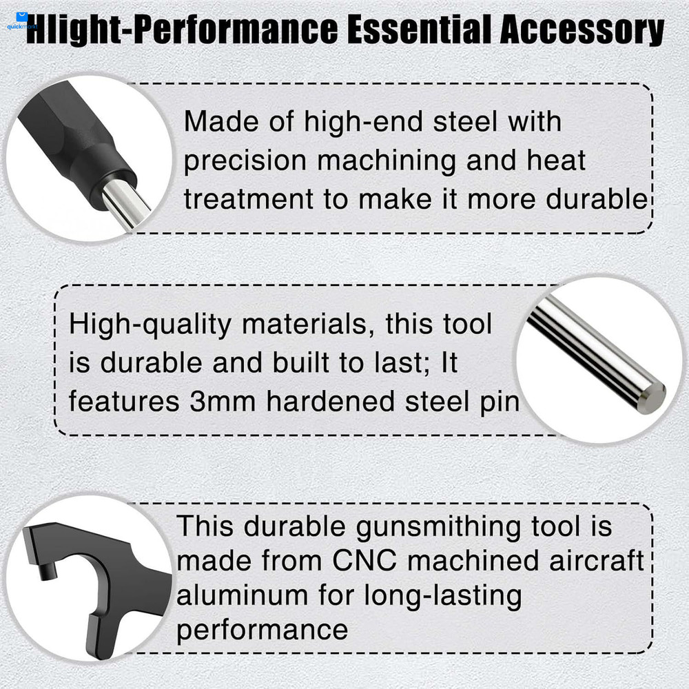 Tool Kit for Glock, Front Sight Remove Pin Punch Magazine Small, Black