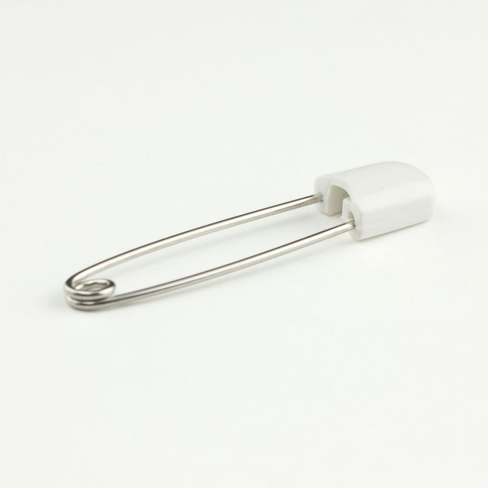 OsoCozy White Stainless Steel Diaper Pins – 8 Pack