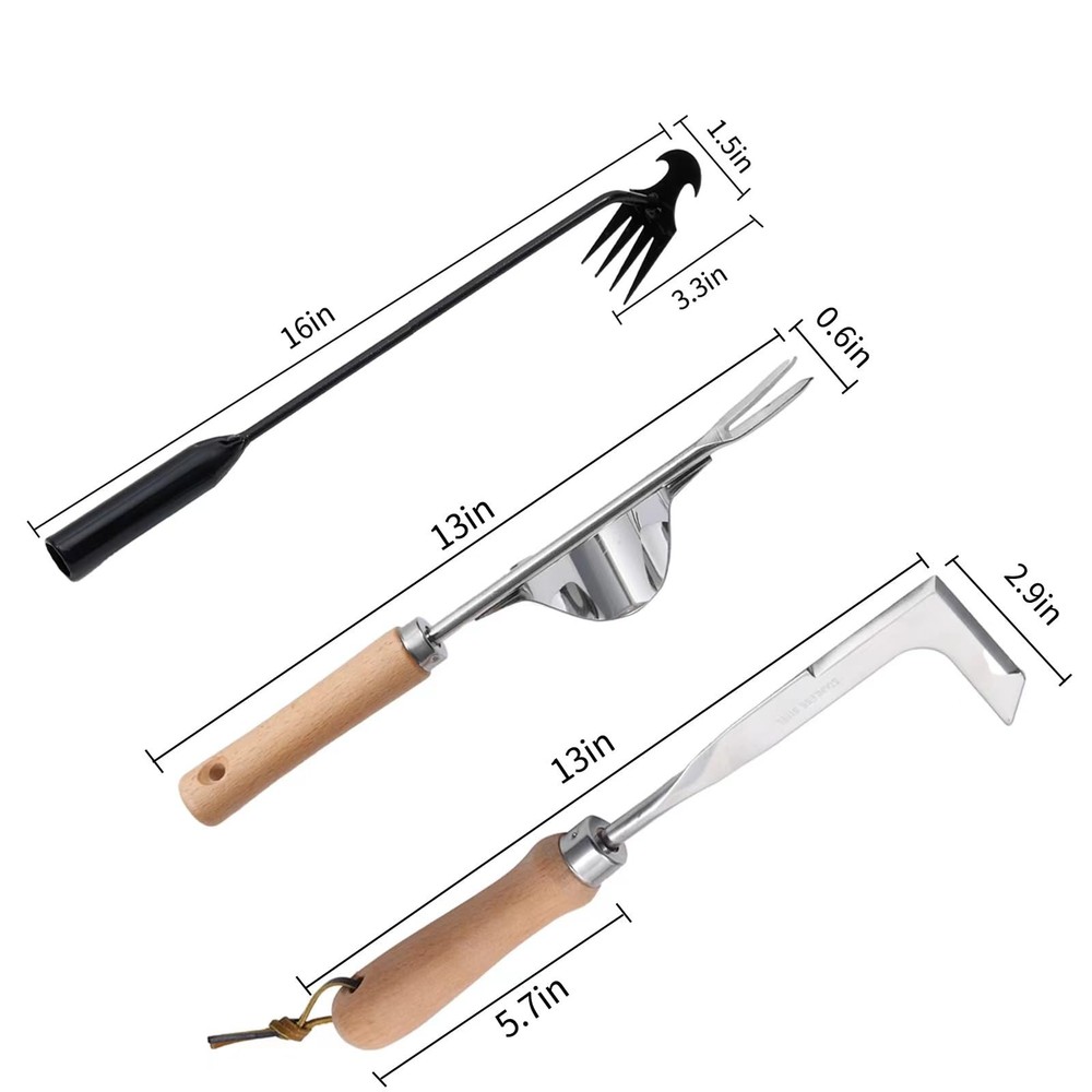 3 Pack Weed Puller Tool, Manual Hand Weeder Paver, Crack Weeder, Stainless St...