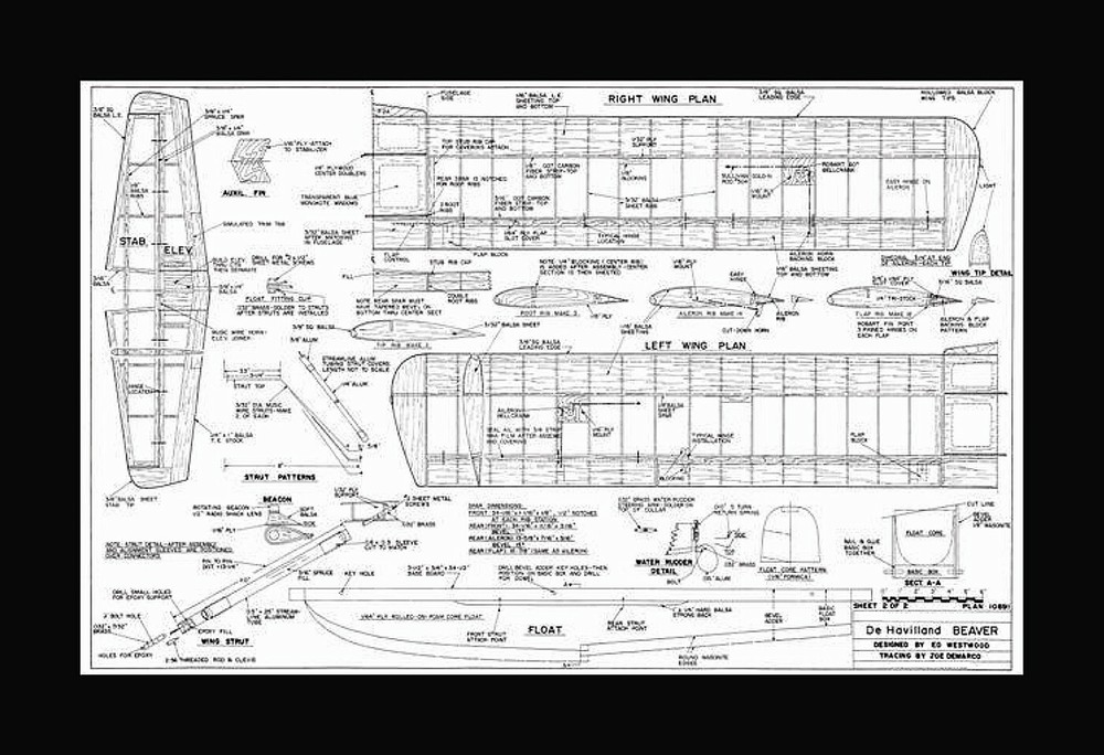 RC plans Full size Patterns De Havilland BEAVER