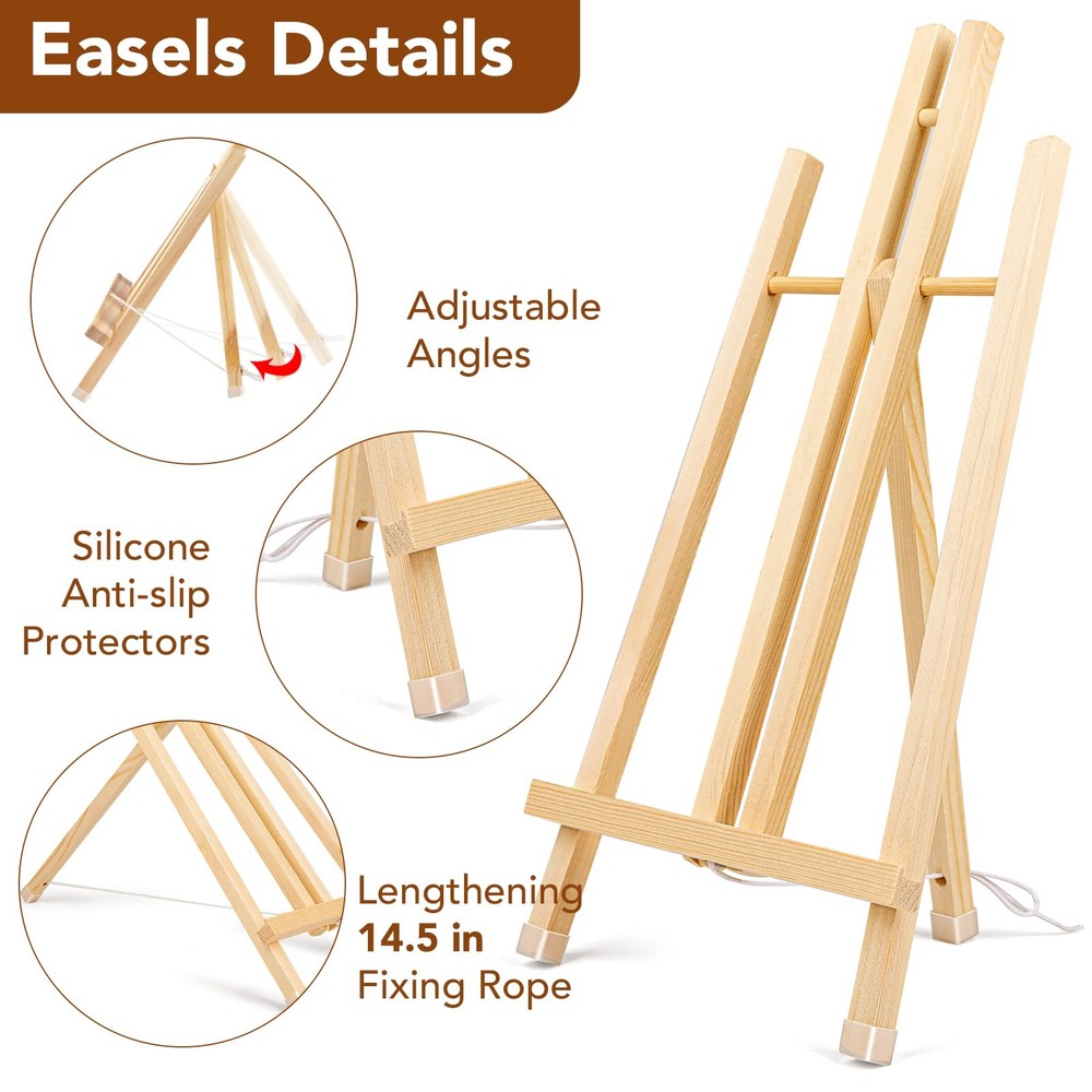 Wood Tripod Easels Tabletop Display Stands 3 Pack