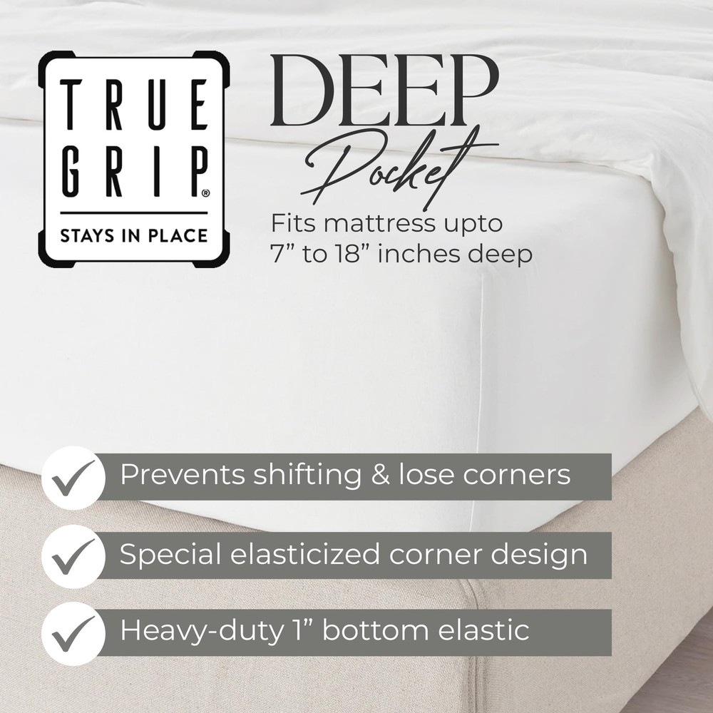 600 Thread Count Queen Bed Sheets Arctic White, Cotton Rich Sateen Weave Easy...