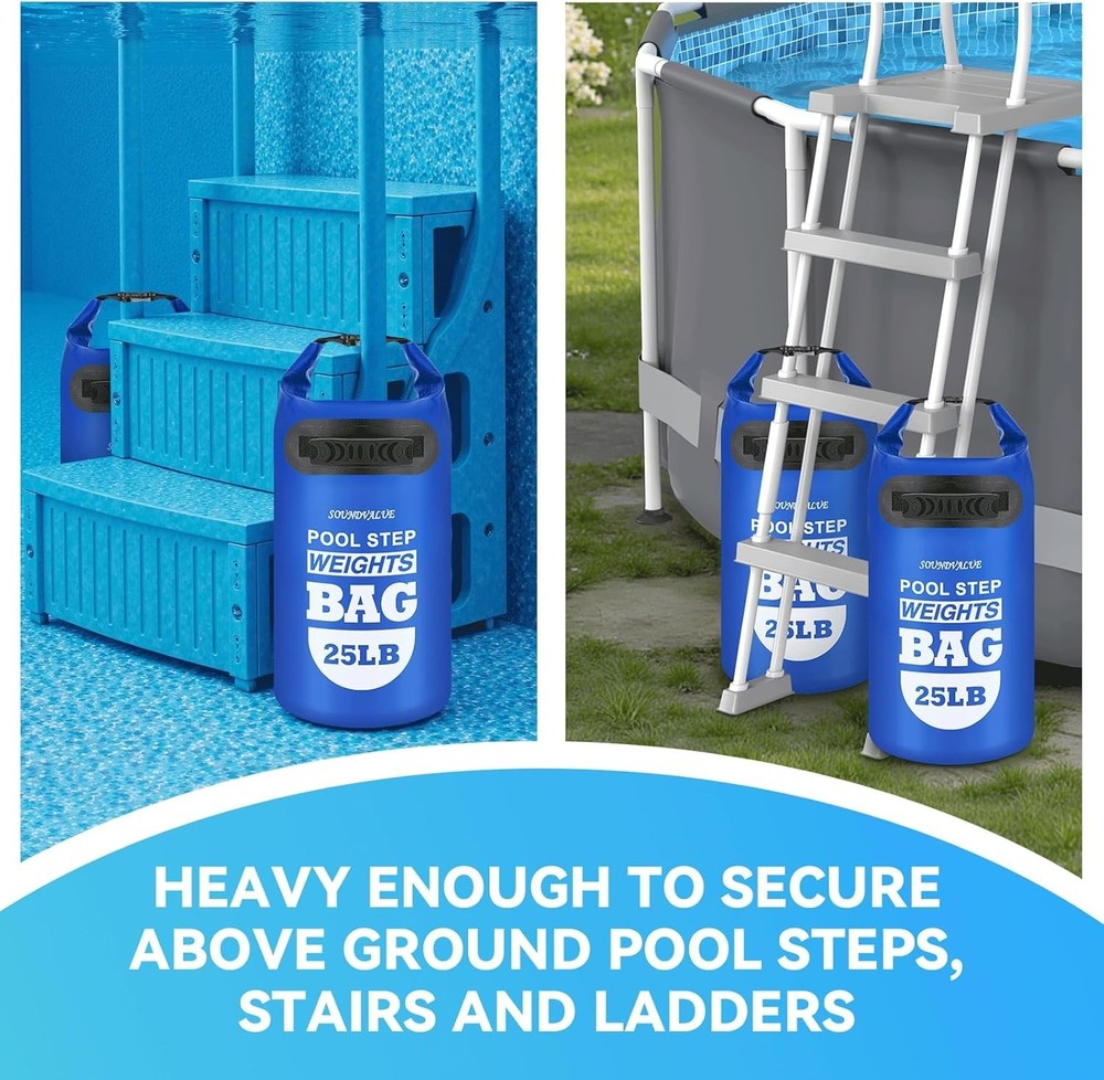 Heavy-Duty 25lb Pool Step Weights with Handles | Anti-Slip Stability Pack