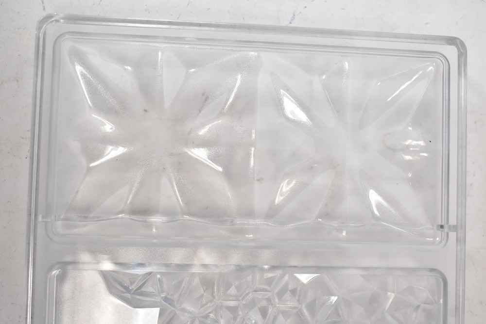 Goldbaking Medium Polycarbonate Chocolate Mold Clear Solid Baking Tray 3 Pack