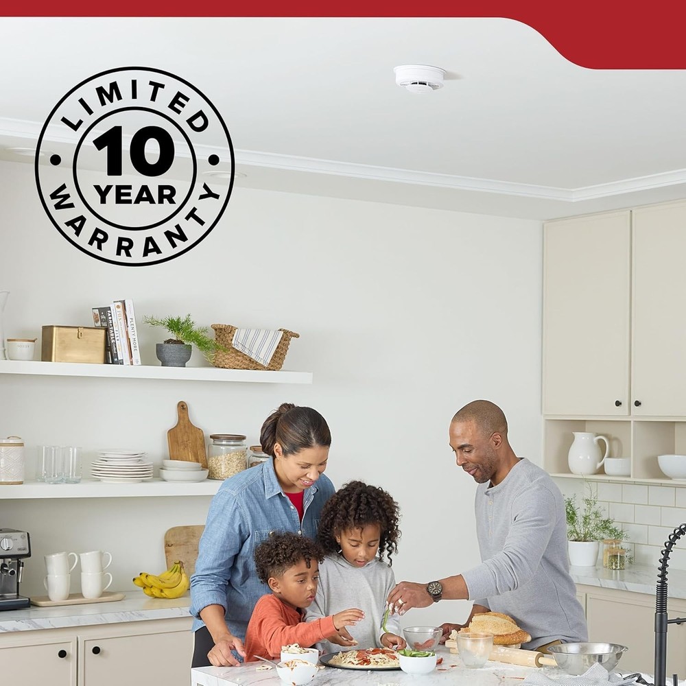 Kidde Smoke Detector, 10-Year Battery Powered, with LED Status Lights, 85 dB...