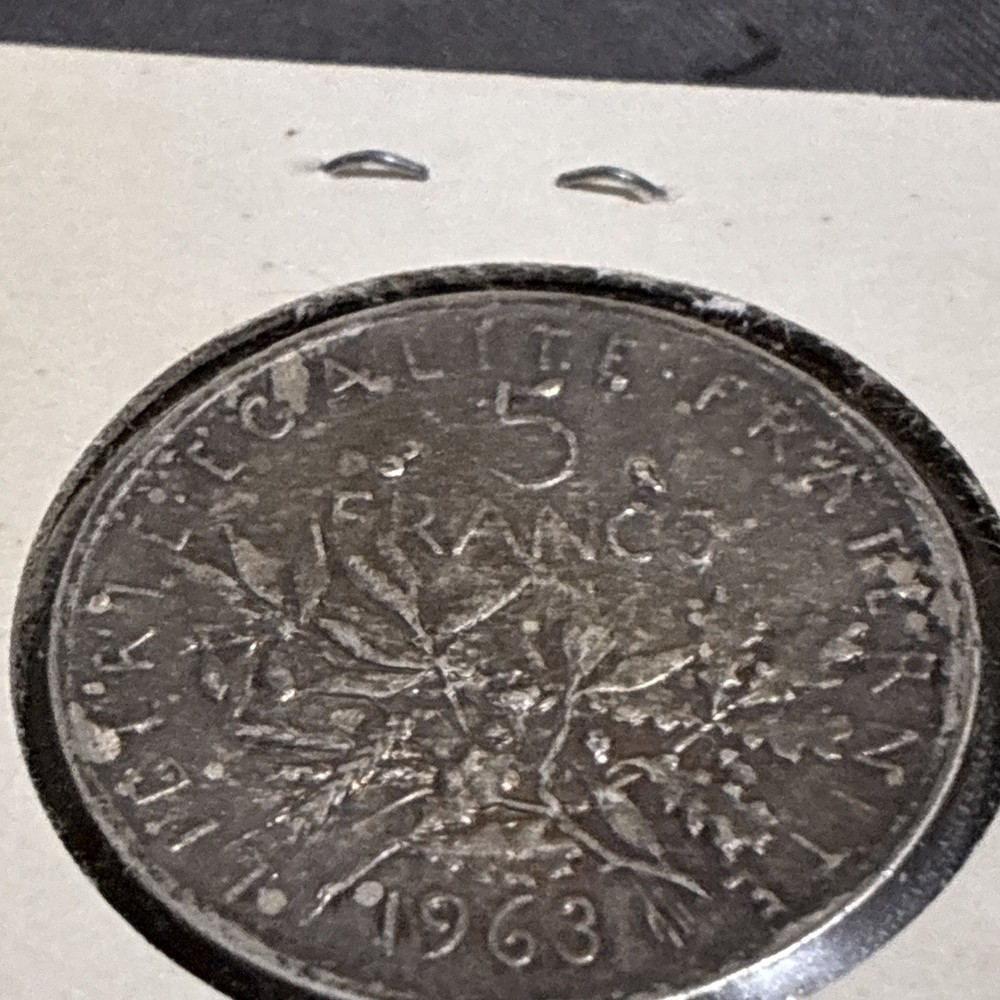 1963 5 Francs .835 World Silver Coin