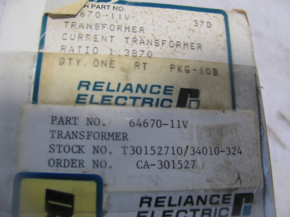 RELIANCE ELECTRIC 64670-11V CURRENT TRANSFORMER