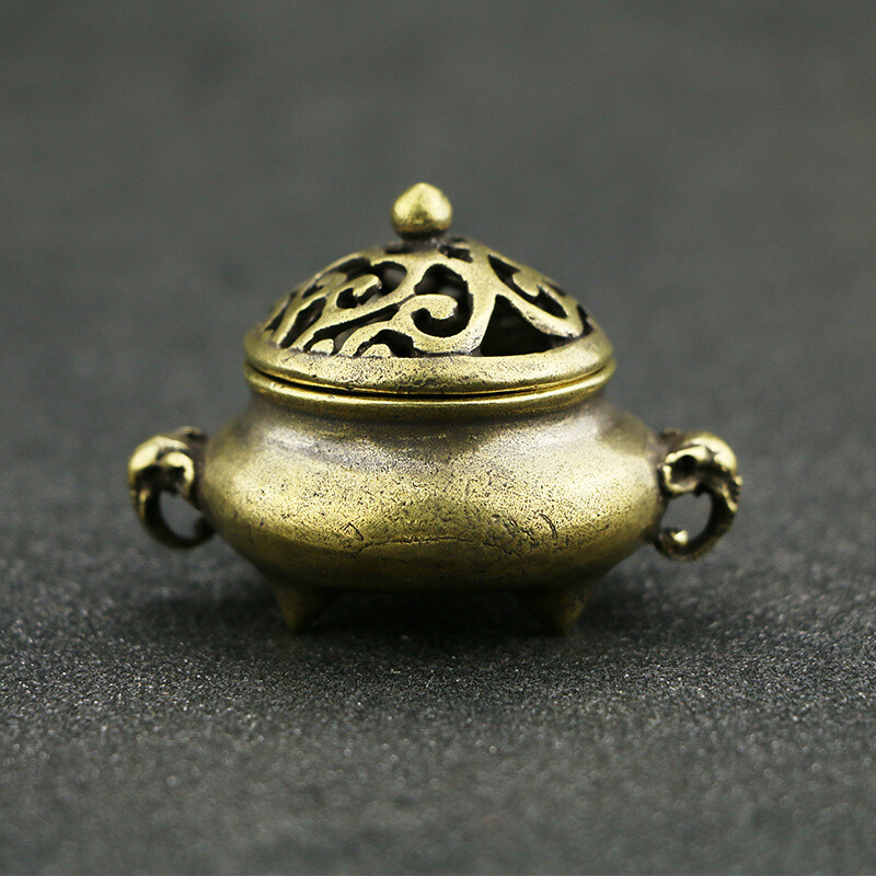 Antique Collection Mini Brass Household Disc Pure Copper Aroma Diffuser