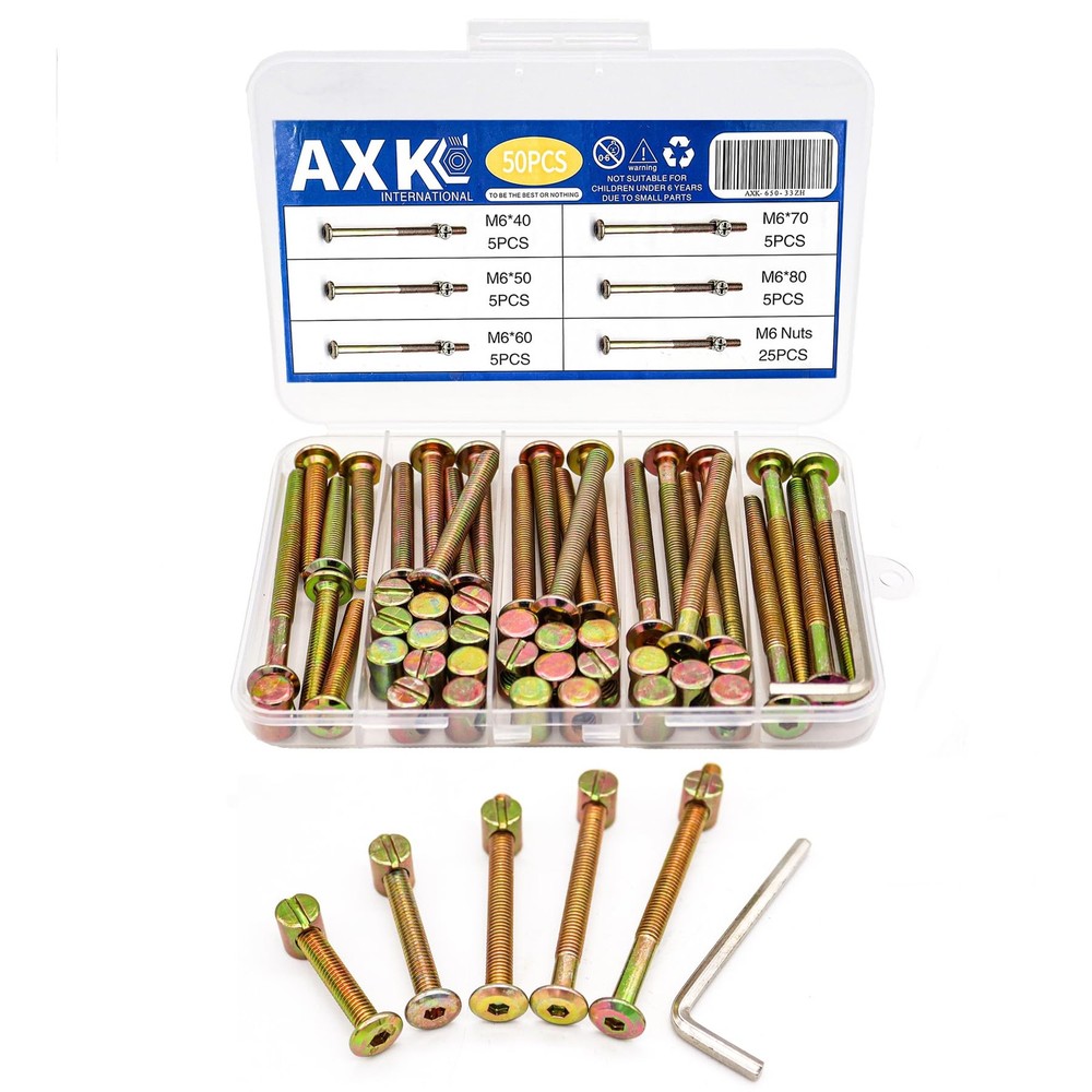 Baby Bed Crib Screws Hardware Replacement Kit, 25-Set One Size, galvanized