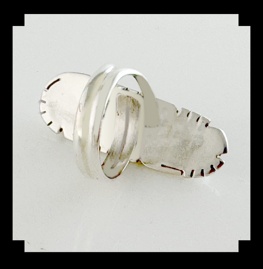 Handcrafted Sterling Silver and White Buffalo Ring Adjustable