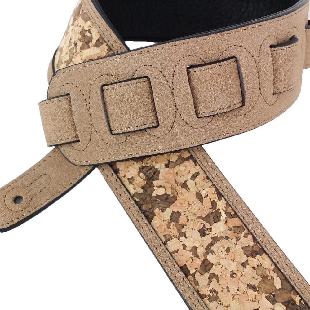 Walker & Williams W-04 Natural Cork & Leather Guitar Strap