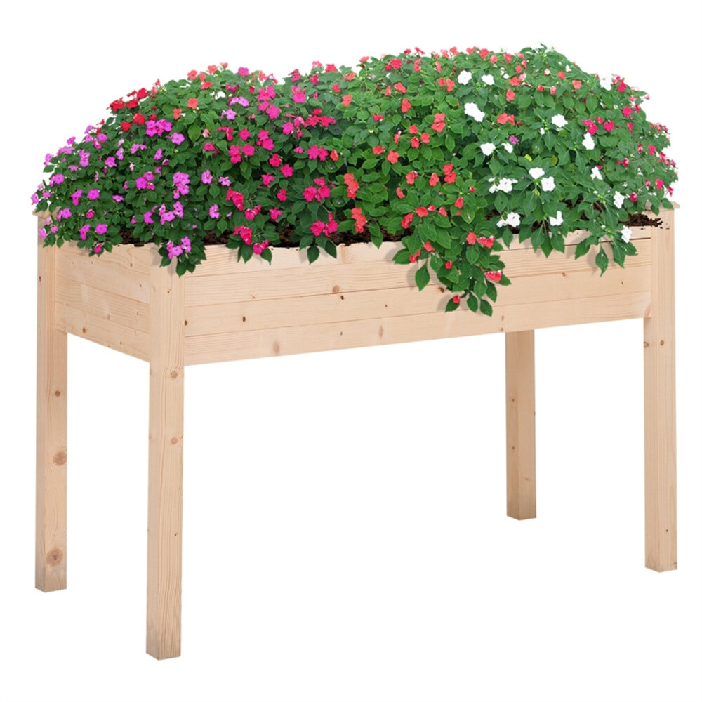 Raised Garden Bed Self-draining Slatted Planter