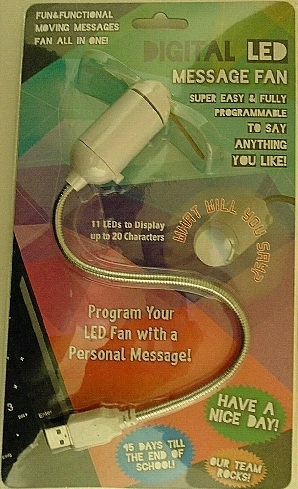 Deluxe Digital LED Moving Message Fan