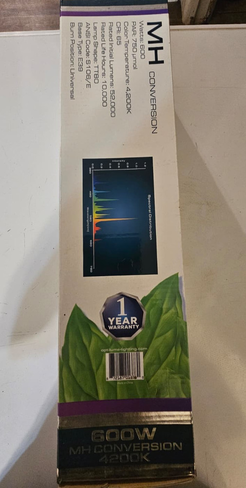 OptiLume Enhanced 600W MH Conversion Grow Light Bulb – 4200K