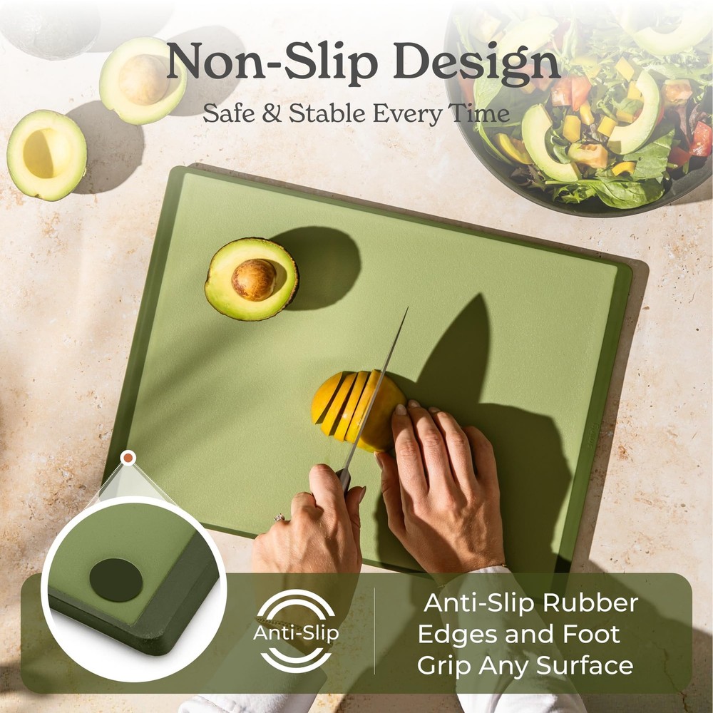 Plastic Cutting Board Set With Holder, Dishwasher Safe Plastic Cutting Boards...
