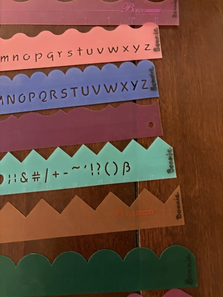 Creative Memories Borderline patterns Letters Rulers Scrapbook Tool ABC & Other