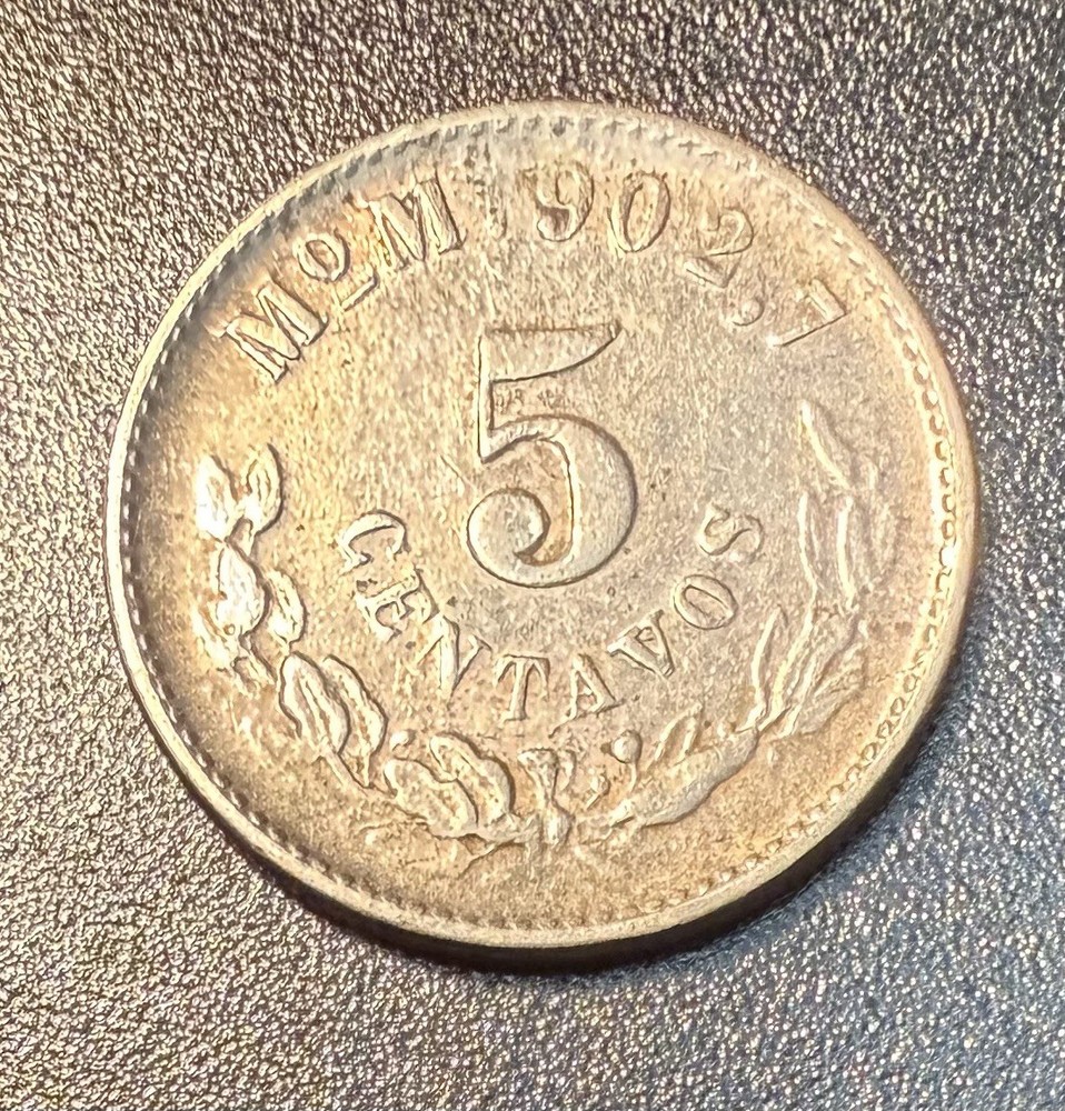 1905 Mexico 5 Centavos Silver Coin