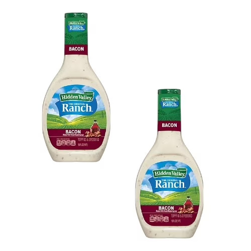 ( 2 Pack ) Hidden Valley Condiment & Dressing, Bacon Ranch 16 Fl Oz