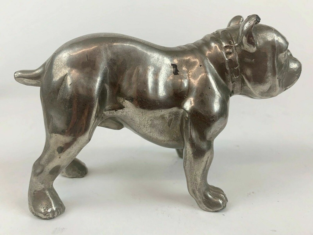 Vintage chrome plated Bulldog figural statue
