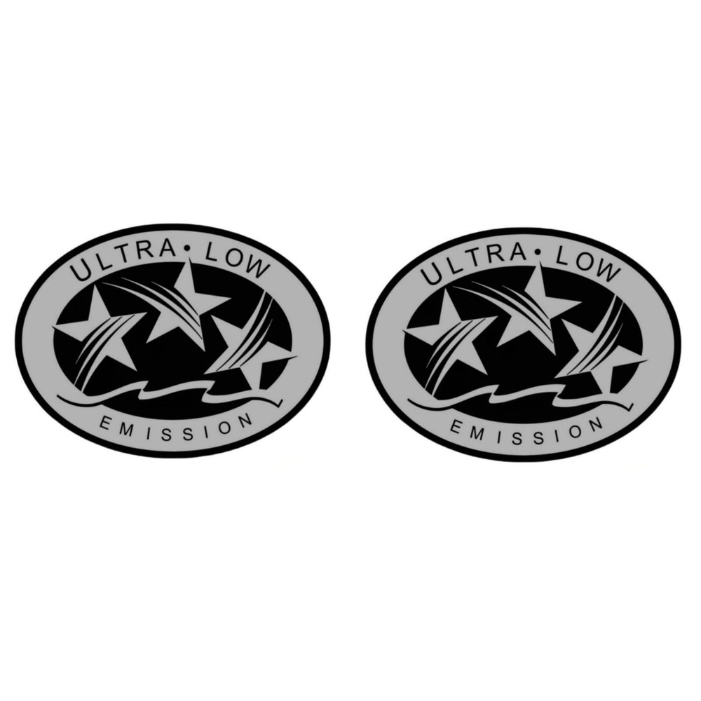 2pcs Silver Ultra Low Emission 3 Outboard Graphic Sticker Decal
