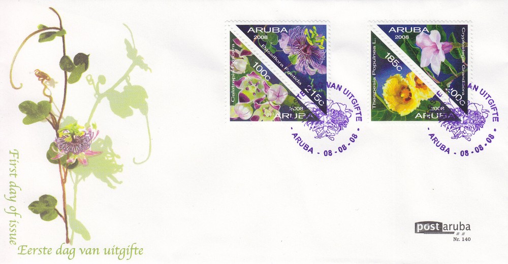 Arubu Issue FDC 2008 (140) Flowers