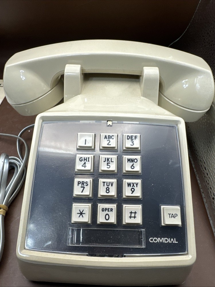 Comdial Push Button Telephone Cream/Beige Tone/Desk Vintage