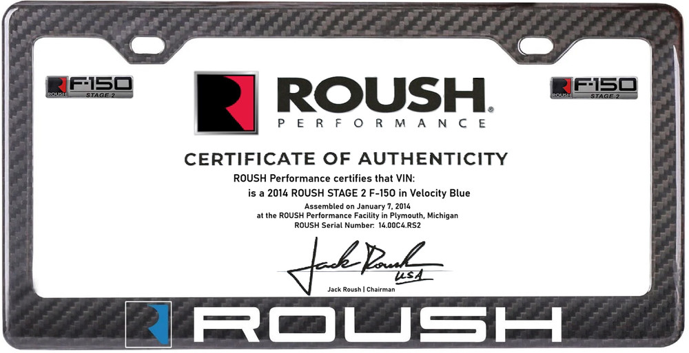 🔴 PERSONALIZED Replica ROUSH Vehicle Authenticity Certificate on Parchment 🔴